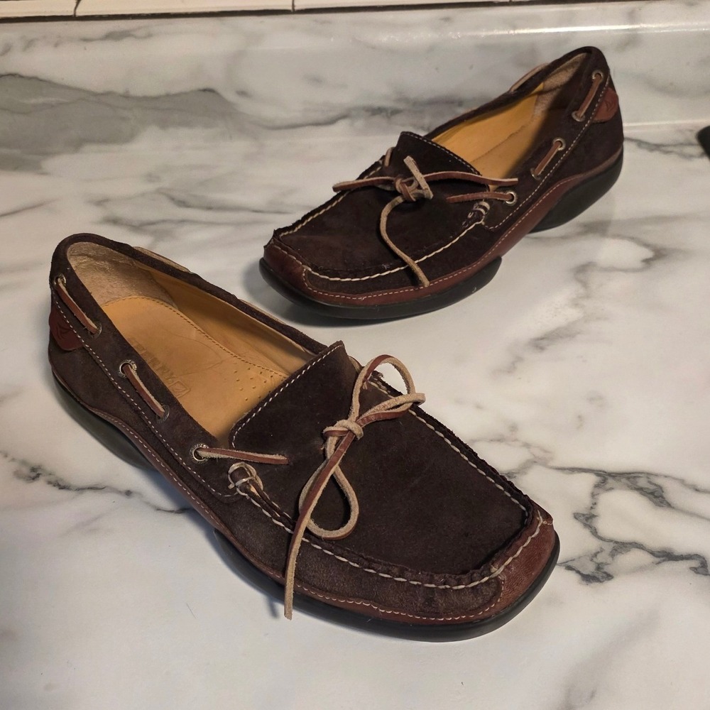 Sperry Womens 9.5 M Boat Shoes Brown Suede Leather Loafers 9710120
